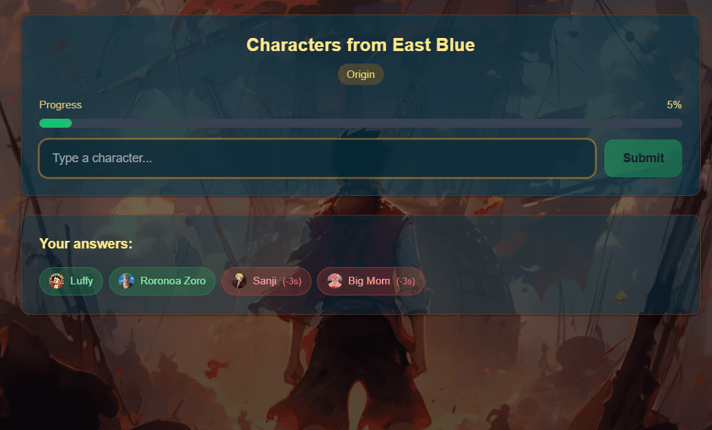 One Piece Crew Quiz - name all Straw Hat Pirates and other crew members